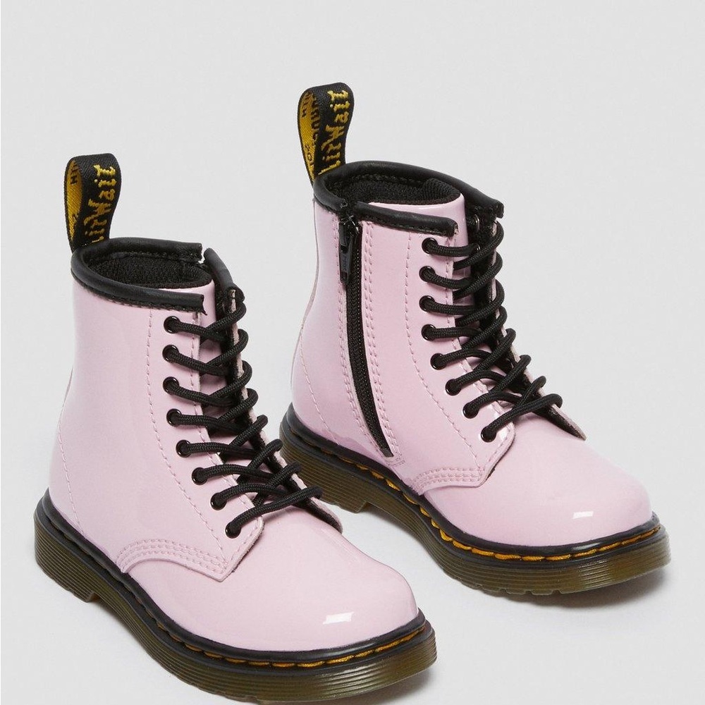 DR. MARTENS JUNIOR 1460 PATENT LEATHER LACE UP KIDS BOOTS Size 11